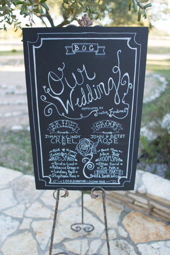 DIY wedding program sign