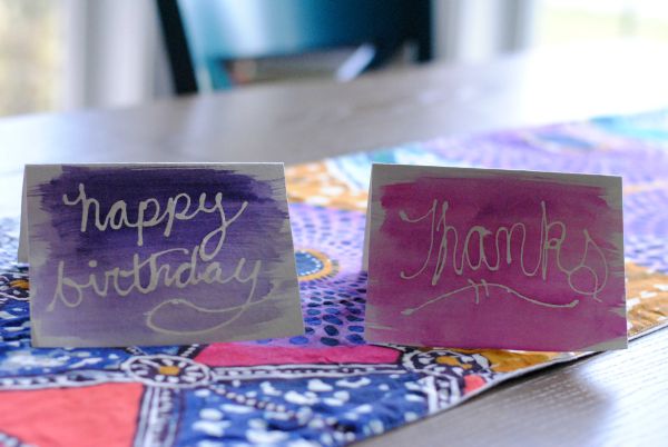 happy birthday and thank you watercolor cards DIY