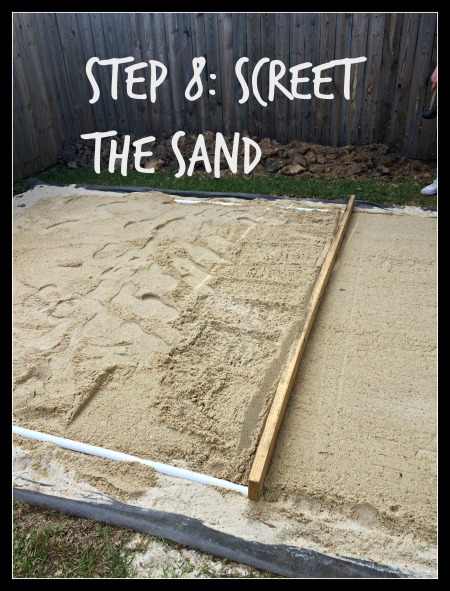 DIY Paver Patio, Step 8, Screeting Sand