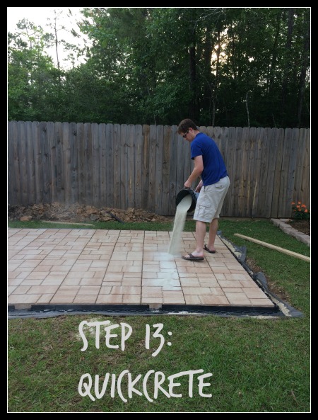 DIY paver patio, step 13, quickcrete