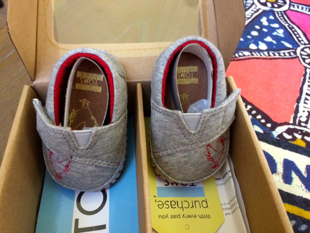 Tom's rooster shoes for baby rose