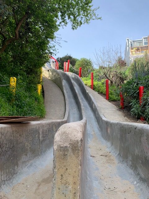 concrete slides, seward park san francisco, pack up and go